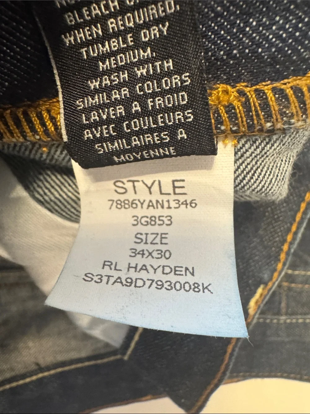 Vintage Polo Jeans Company RL Hayden Relaxed Straight Leg Dark Wash Jeans 34x30